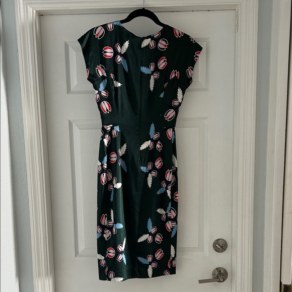 Cynthia Rowley Dark Green Floral Shift Dress - Picture 2 of 3